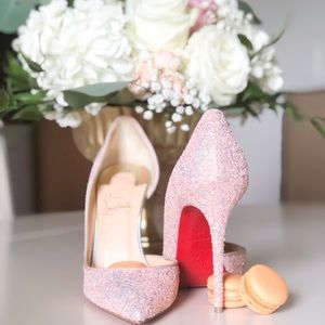 Christian Louboutin Pink Sparkly Heels Size 37